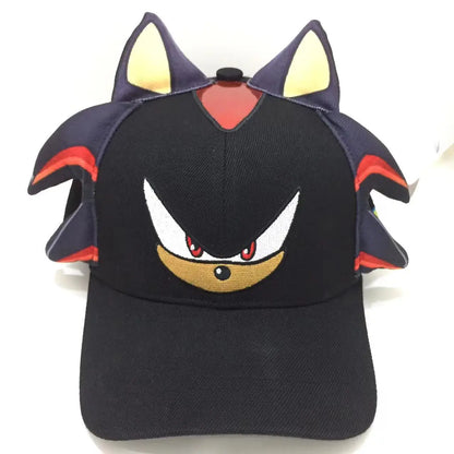 Shadow the Hedgehog 3D-baseballkasket til voksne og børn med Sonic, Amy, Tails og Knuckles-print, flad kant og ducktongue-solhat – gaver