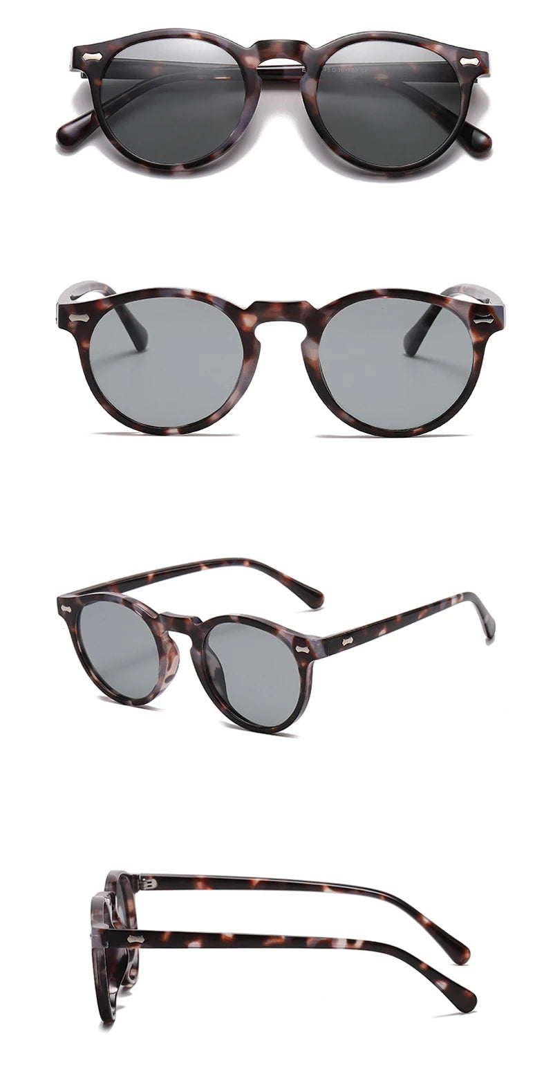 Peekaboo polarized sunglasses for men korean fashion driving round sun glasses for women uv400 green brown summer accessories