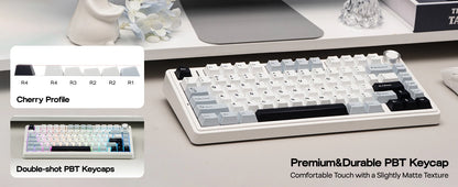 EPOMAKER x AULA F75 75% ANSI Gasket Hot-Swap Bluetooth 5.0/2.4G Wireless/Wired Mechanical Keyboard PBT Keycaps for Win/Mac