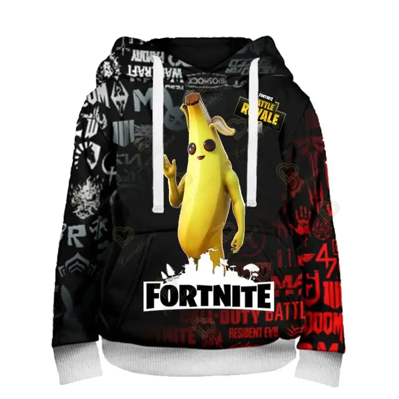 Fortnite Peely Print New Design Sweatshirts Hoodies Men Women Children Long Sleeve Fashion Casual Hooded Streetwear Pullovers