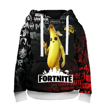 Fortnite Peely Print New Design Sweatshirts Hoodies Men Women Children Long Sleeve Fashion Casual Hooded Streetwear Pullovers