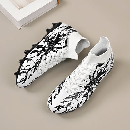 Chaussures de football professionnelles AG/FG pour hommes et femmes, antidérapantes, avec crampons longs, confortables, en PU, pour terrain gazonné, compétition et entraînement