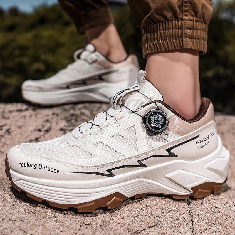 Chaussures de randonnée respirantes pour homme — Boucle rotative, semelle antidérapante