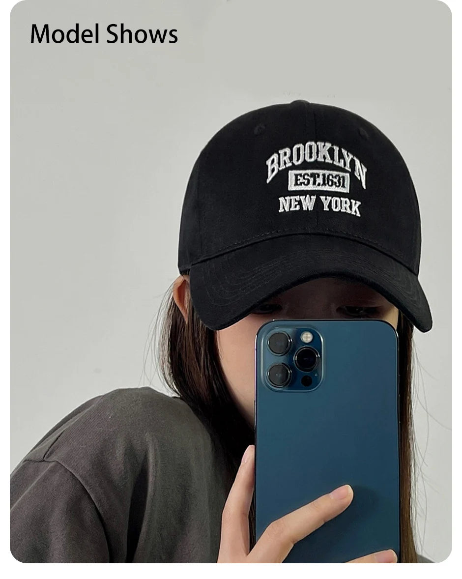 Letter Embroidered Baseball Cap for Women Spring Summer Outdoor Sunscreen Unisex Snapback Hat Sports Casual Men Hip Hop Hat