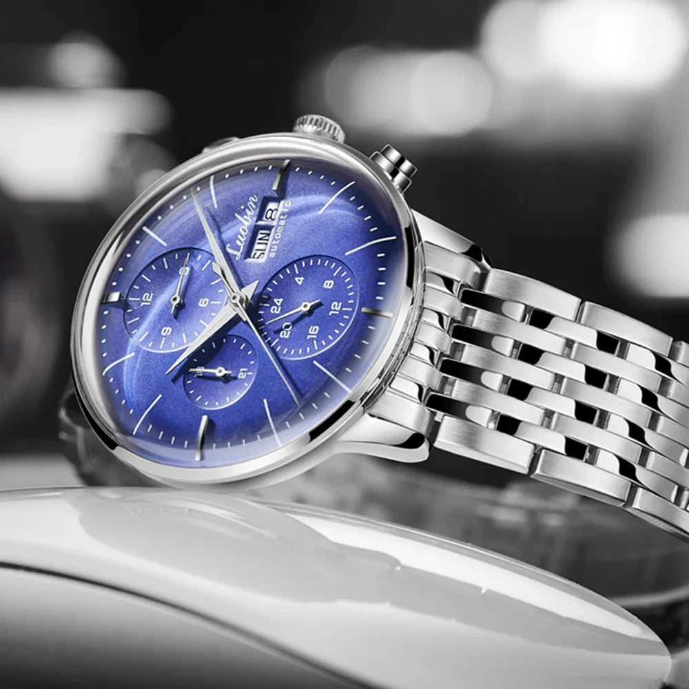Orologio di lusso da uomo automatico meccanico a carica automatica, elegante, in acciaio inossidabile, luminoso, Relojes Para Hombre 2020