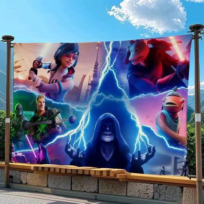 Adventure-Game F-FORTNITE-Flagge, geeignet für Party, Club, Outdoor, Innenbereich, Wandkunst-Dekoration, Banner, Geschenk