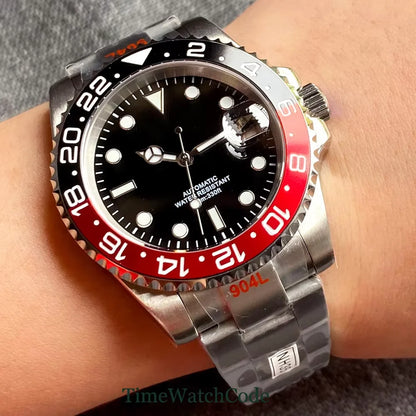 Sterile Men's Watch 40mm Genuine NH35 Automatic Movement 10ATM Water Resist Sapphire Glass Black Dial Date 316L Oyster Bracelet