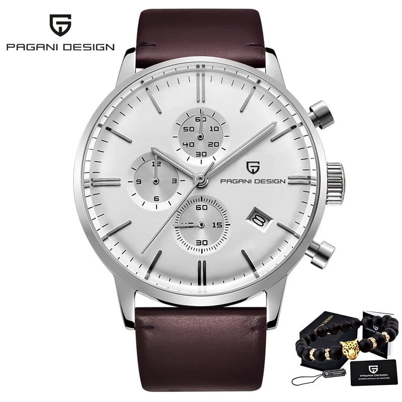 PAGANI DESIGN New 2720K Men Watch VK67 Quartz Wristwatch Multi functional Chronograph Sapphire Glass Waterproof Clock Watch Gift
