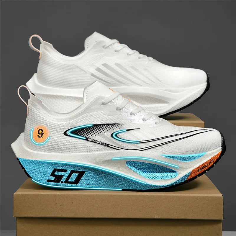 FourSeasons Ανδρικά Αθλητικά Sneakers CarbonPlate για Τρέξιμο, Αναπνεύσιμα Παπούτσια Μαραθωνίου για Αγώνες, Άνετα Παπούτσια Στίβου, Προπόνησης και Περπατήματος