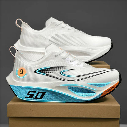 FourSeasons Ανδρικά Αθλητικά Sneakers CarbonPlate για Τρέξιμο, Αναπνεύσιμα Παπούτσια Μαραθωνίου για Αγώνες, Άνετα Παπούτσια Στίβου, Προπόνησης και Περπατήματος