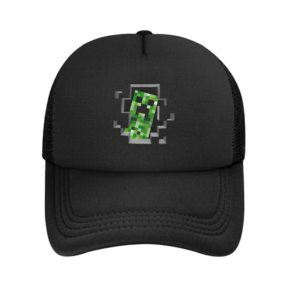 Voksen Creepers Zombie fjendtlig mob-karakter Trucker-kasket Mesh-baseballkasket Polyesterhat Solkasket Justerbare golfkasketter Sommer