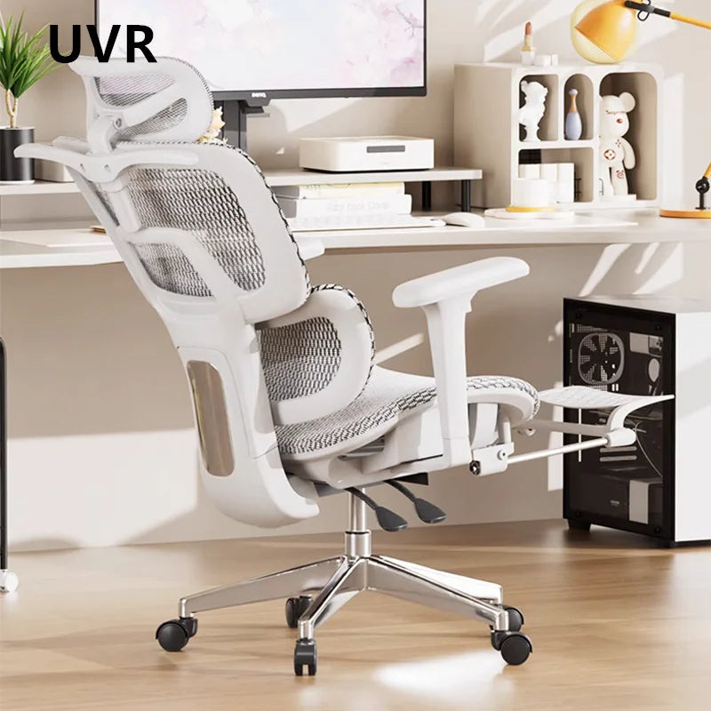 UVR Gaming Office Chair Adjustable Ergonomic Swivel Chair with Reclining Backrest, Computer Desk Chair with Armrests, Live Streaming Chair for Home Office