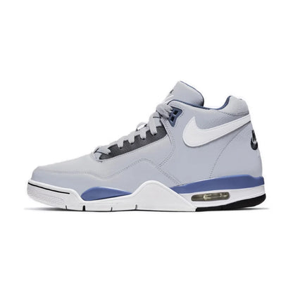 Nike Flight Legacy: Ténis de basquetebol retro de cano médio, confortáveis e versáteis, para homem, branco/azul, BQ4212-103