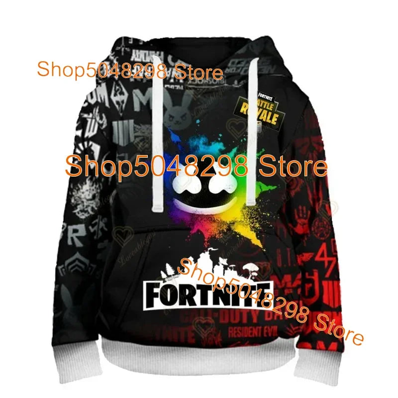 Men’s and Women’s Hoodie with 3D Battle Royale Fortnite Victory Print, Hooded Streetwear Sweatshirts for Boys and Girls