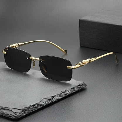 Perfect Fashion Leopard Decor Unframed Men's and Women's Sports Glasses Suitable for Holiday Parties