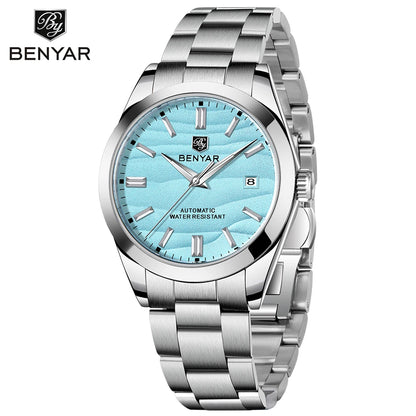 BENYAR Top Sand Series 40mm Hot Selling Mechanical Watch 316L Stainless Steel Simple 5 Bar Waterproof Automatic Men's Watch