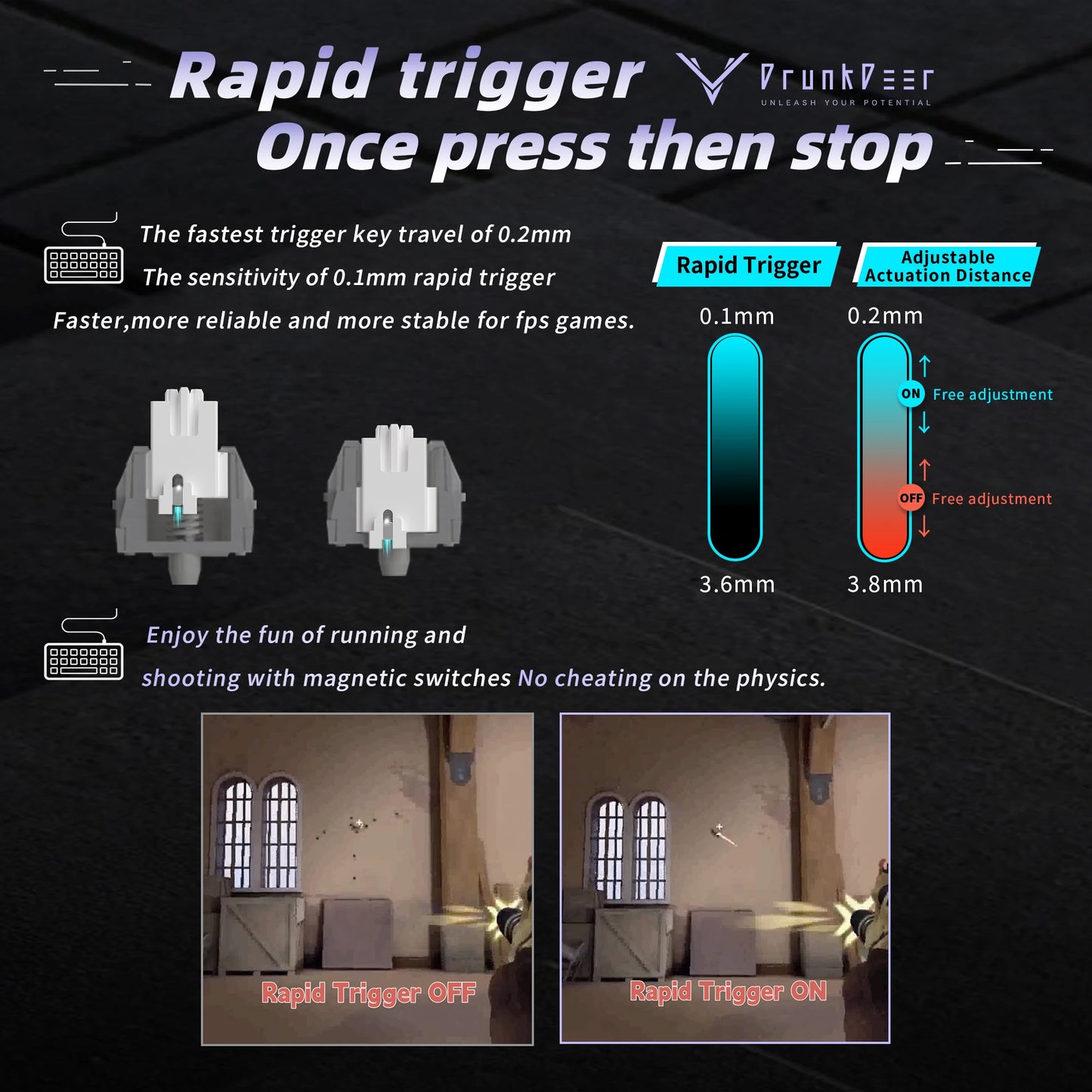 DrunkDeer A75 Pro HE Magnetic Switch Gaming Keyboard Rapid Trigger Wired RGB Mechanical Keyboard Hot-Swap Gasket Mount