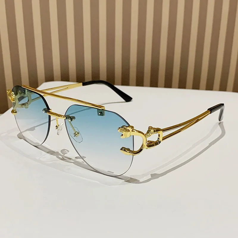 Rimless Women Sunglasses Luxury Designer Vintage Uv400 Men Sun Glasses Lunette Shades De Soleil Femme Gafas De Sol Mujer Lentes