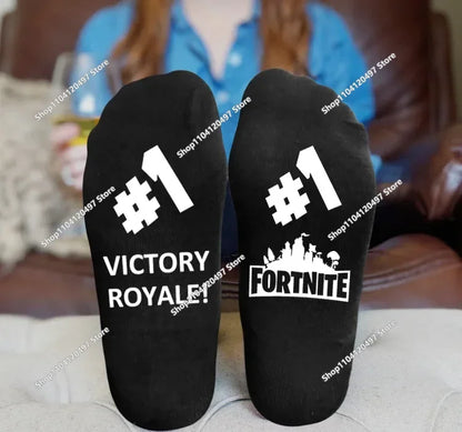 FORTNITE Sports Socks Summer Black White Breathable Low Cut Socks No Show Cotton Soft Athletic Casual Short Socks