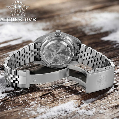 ADDIESDIVE NEW 39mm Men's Desert Texture Watch 200m Diver Sapphire Crystal AD2540 BGW9 Blue Luminous  Mechanical Automatic Watch