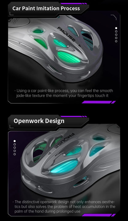 Mouse gaming RGB tri-mode wireless 2.4G, design gol și ușor, cu iluminare Chroma, cu fir și Bluetooth, controller mouse e-sports