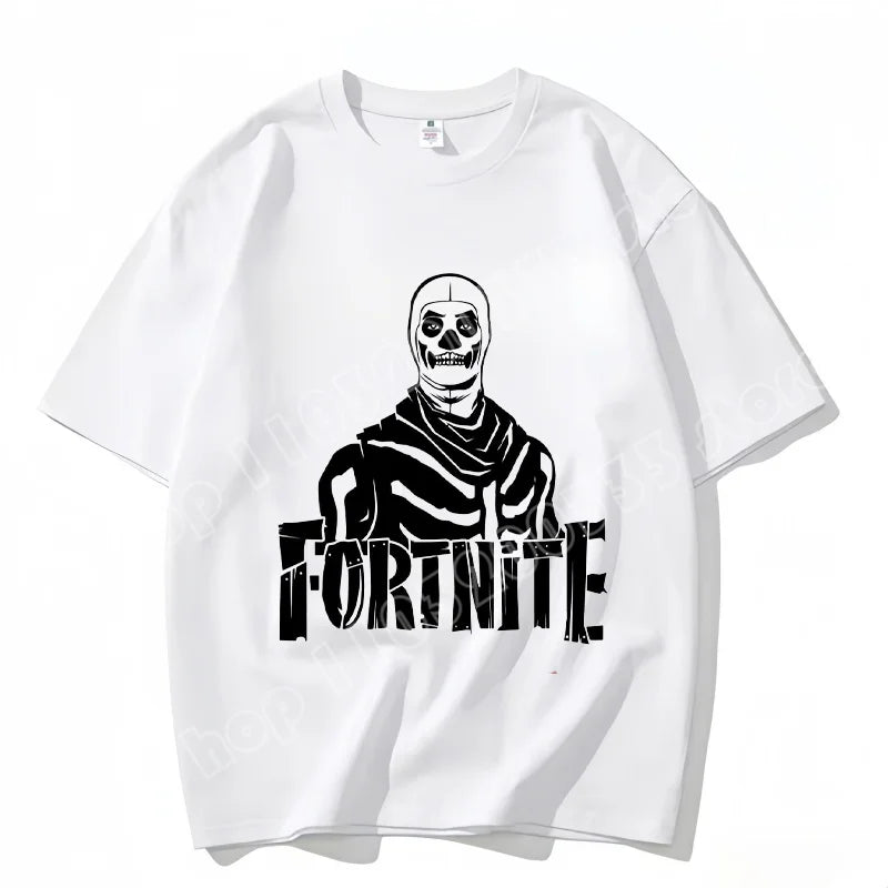 Fortnite Rundhals-T-Shirt für Erwachsene, unisex, Gaming-Dance-Mode, neu, aus reiner Baumwolle, kurzärmeliges Oberteil, perfekt für Freizeit und Urlaub