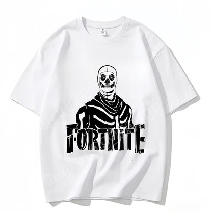 Fortnite Rundhals-T-Shirt für Erwachsene, unisex, Gaming-Dance-Mode, neu, aus reiner Baumwolle, kurzärmeliges Oberteil, perfekt für Freizeit und Urlaub