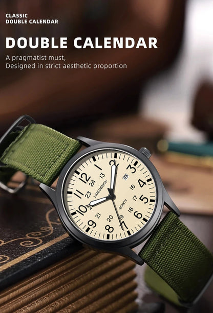 LIGE Lyxiga herrklockor med kvartsverk, datum, nylonarmband, läderarmband, vattentäta, självlysande, militär- och sportklockor för män relogios masculino