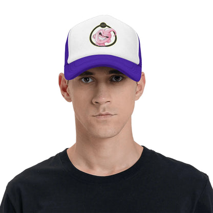 Dragon Ball  Kid Buu Trucker Cap Unisex  Hats Sun Caps Trucker Cap Adjustable Polyester Mesh Baseball Cap Summer