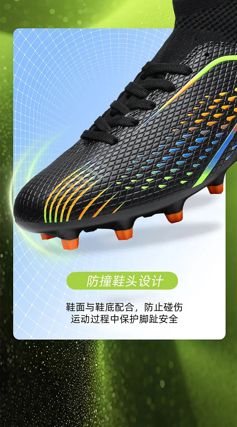 Men's Outdoor Football Boots FG/TF Professional Training Soccer Shoes Cleats Turf Futsal Match Grass Unisex Non-Slip Breathable