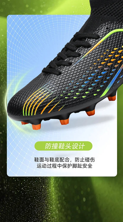 Men's Outdoor Football Boots FG/TF Professional Training Soccer Shoes Cleats Turf Futsal Match Grass Unisex Non-Slip Breathable