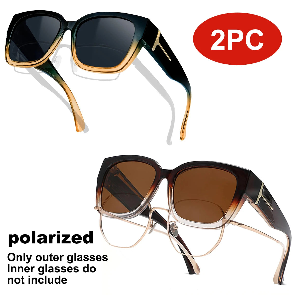 Oversized Over Glasses T01 Sunglasses for Women Men Square Fit Over Sun Glasses UV400
