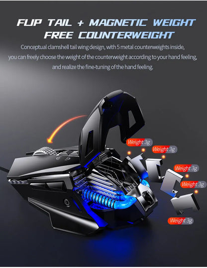 Wired RGB Backlit Esports Gaming Mouse 200-7200 DPI Adjustable, USB Wired for PC Laptop FPS Games