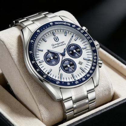 Luxury Brand Men Quartz Watch Waterproof Luminous Stainless Steel Men's Watches 24 Hours Chronograph Date Business Watch For Man