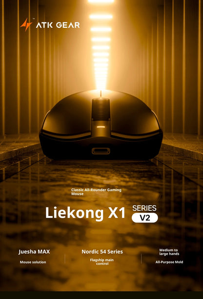 ATK X1 V2 Ultimate 2.0 безжична мишка Paw3950 Utrla 54g лека 750ips 0.163ms ниска латентност 650ips геймърски нов аксесоар подаръци