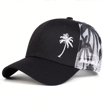Men's Sun Protection Casual Mesh Cap Coconut Tree Truck Driver Hat gorras de béisbol moto gp baseball caps for men
