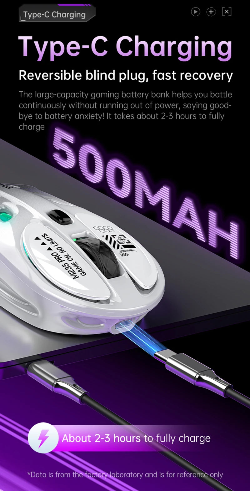 Mouse gaming RGB tri-mode wireless 2.4G, design gol și ușor, cu iluminare Chroma, cu fir și Bluetooth, controller mouse e-sports