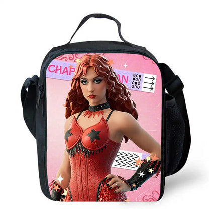 Lunch Bags for Children,Cartoon Fort-nite School Picnic Bags for Girls Boys,Kids Insulated Cooler Lunch Bags Portable Lightweigh