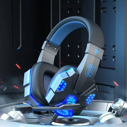 Auriculares gaming HOMEFISH SY830MV RGB con micrófono – Auriculares gaming over-ear con cable para PC, PS5, Xbox y Nintendo Switch, auriculares esports ligeros con sonido envolvente 3D