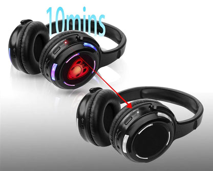 Cuffie wireless Silent Disco RF LED DJ Party 863–865MHz/915MHz con illuminazione LED a 3 canali e batteria da 10H