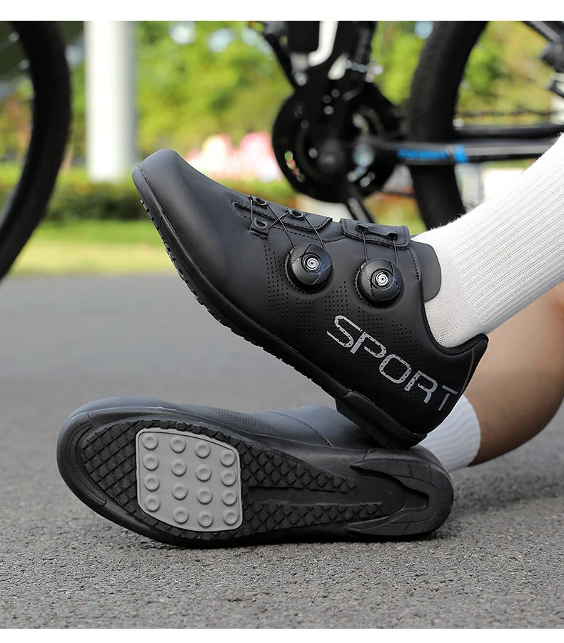 Scarpe da ciclismo ultraleggere, traspiranti e leggere, suole rigide compatibili SPD per allenamento e competizioni su bici da strada e mountain bike