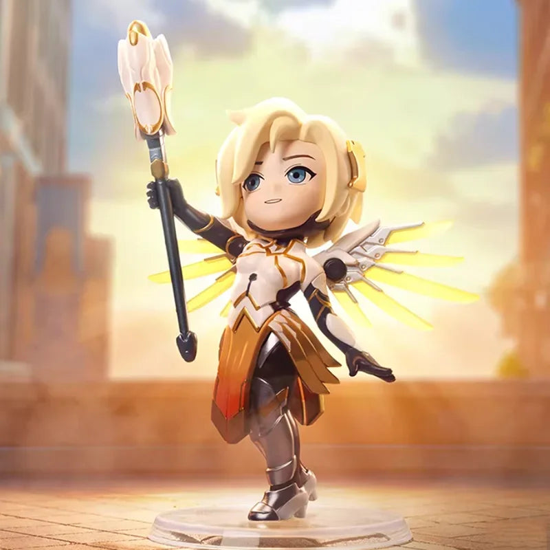 POP MART Overwatch Play of The Game Series Caixa Mistério Original Blind Box Surpresa Figuras de Ação Anime Adoráveis Ornamentos Figurinhas