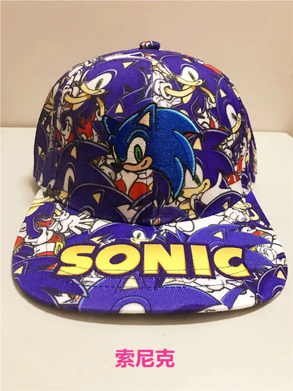 Shadow the Hedgehog 3D-baseballkasket til voksne og børn med Sonic, Amy, Tails og Knuckles-print, flad kant og ducktongue-solhat – gaver