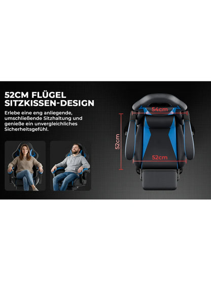 Ergonomic Gaming Chair with Lumbar Support & Headrest, Adjustable Office Desk Chair, 360° Swivel Computer Chair with Breathable Fabric