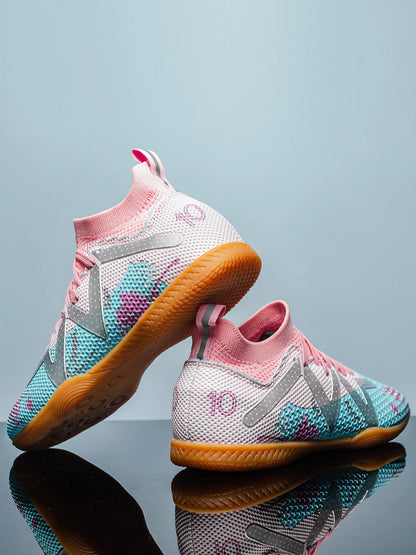 High-Top Soccer Shoes for Indoor Five-a-Side Training for Men and Women Slip-Resistant and Wear-Resistant Sneakers