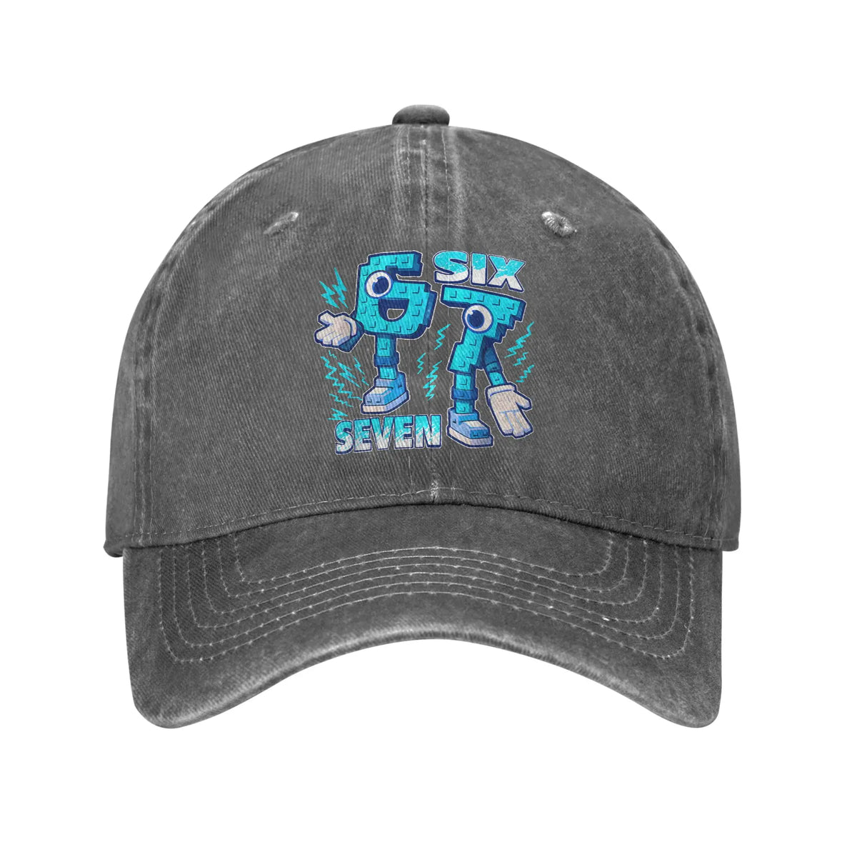 Vicces mém 67 Six Seven 6 7 olasz Brainrot baseball sapka, napozáshoz és szabadtéri sportokhoz, mosott trucker sapka, férfi klasszikus dizájnú baseball sapka