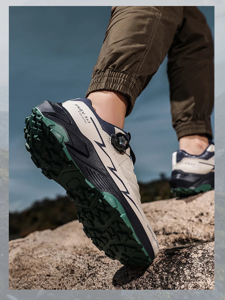 Chaussures de randonnée respirantes pour homme — Boucle rotative, semelle antidérapante
