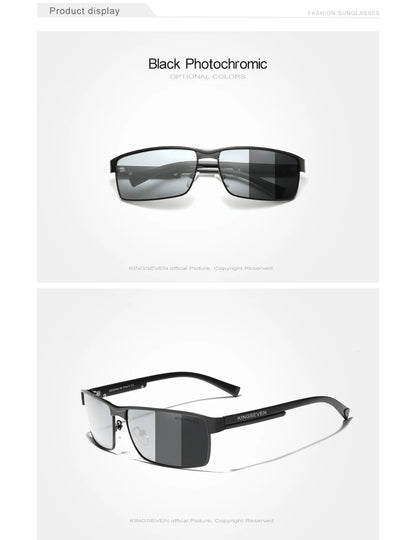 KINGSEVEN Men Polarized Photochromic Sunglasses Design Women Chameleon Sun Glasses UV400 Anti-glare Driving Square Eyeglasses