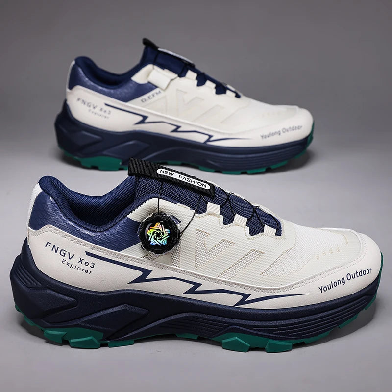 Chaussures de randonnée respirantes pour homme — Boucle rotative, semelle antidérapante