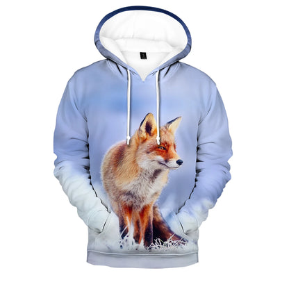 Sudaderas con capucha y sudaderas casuales con estampado 3D de zorro, cómodas y originales, estilo hip hop popular, para hombre/mujer y adulto/niño